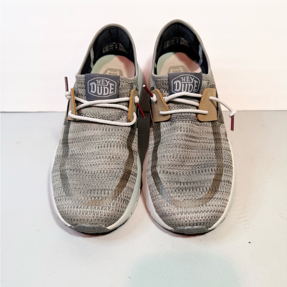 Hey Dude Sirocco Men’s Gray Mix Casual Sneakers Size 9 Lightweight Comfort Shoes